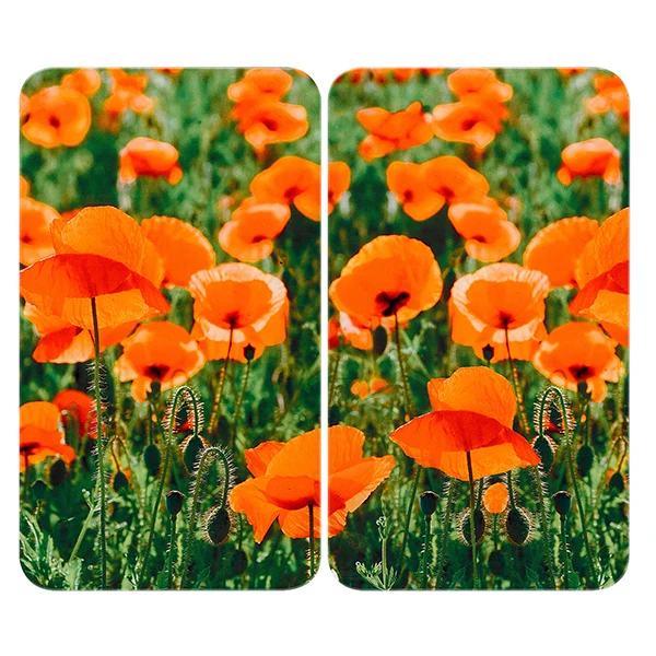 Set 2 couvre-plaques protection motifs Coquelicot Wenko by Maximex