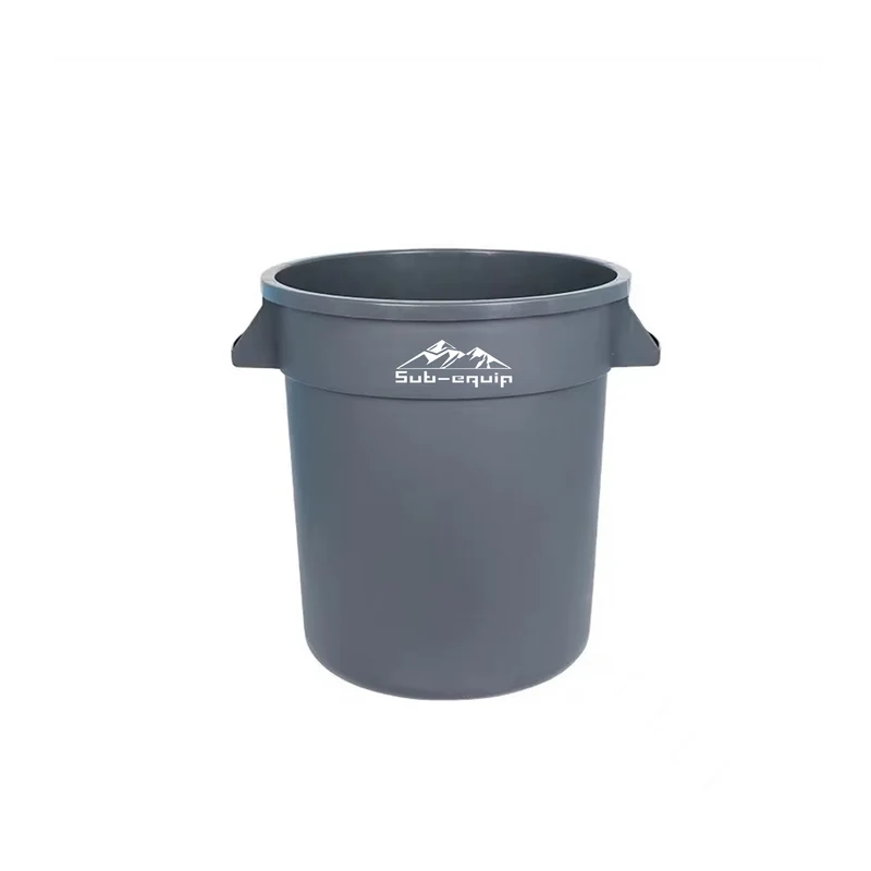 Sub-equip RTC-20G, Heavy-Duty Round Trash Can - Gray, 20 Gallon