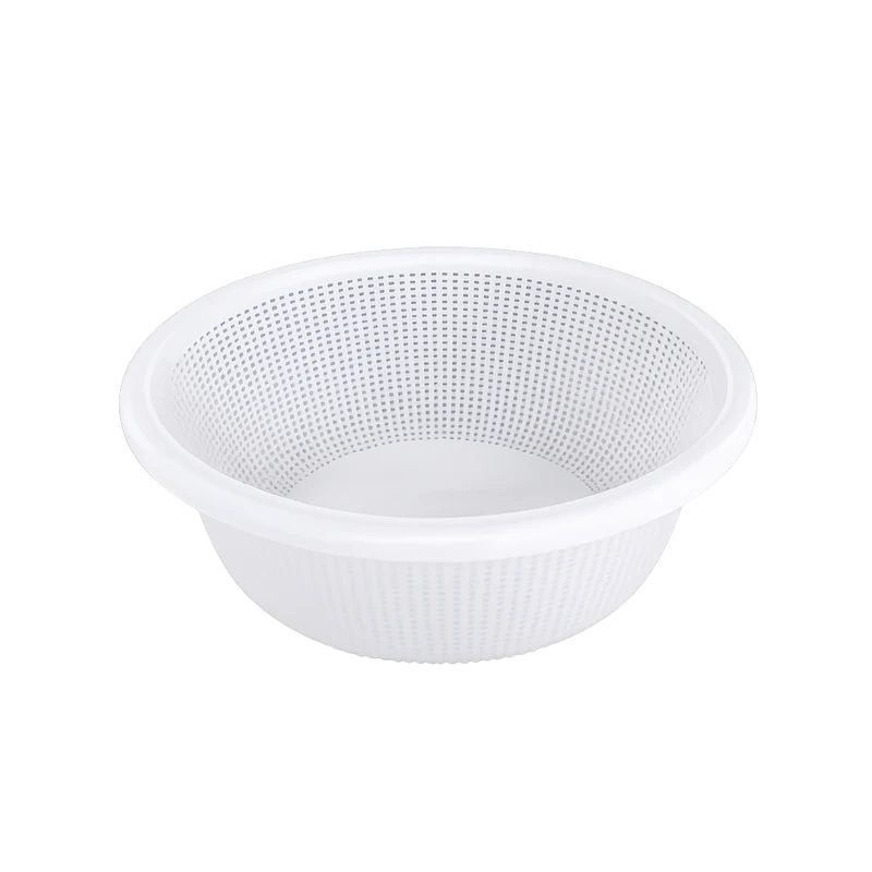 CHEFCO,WH330, Plastic Round Vegetable Wash Basket, White (Fine Grid)-16.1"Dia x5.8"H