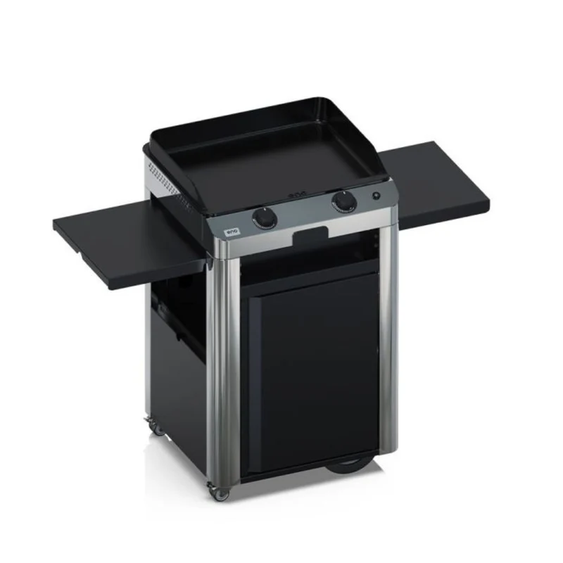 Plancha Gaz Fusion 60 sur Chariot Inox et Noir - ENO