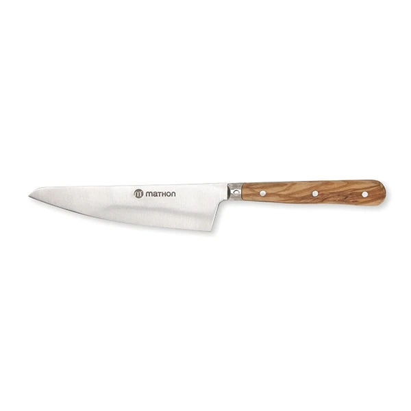 Couteau éminceur bois d'olivier lame inox 23 cm Mathon