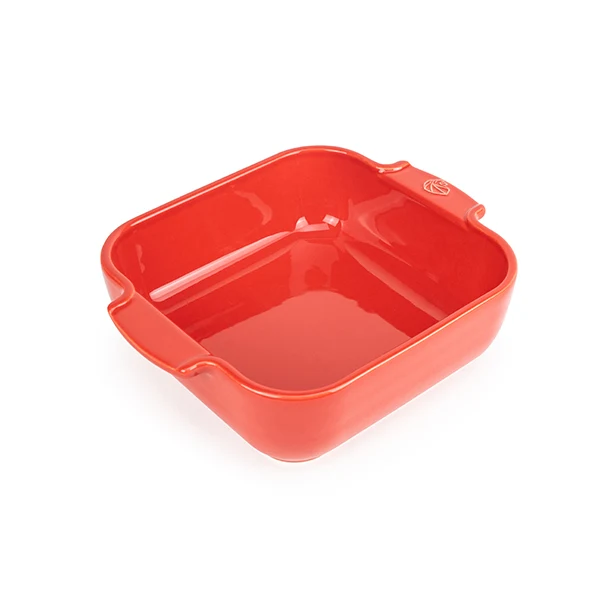 Plat à four céramique Appolia carré rouge 18 cm Peugeot