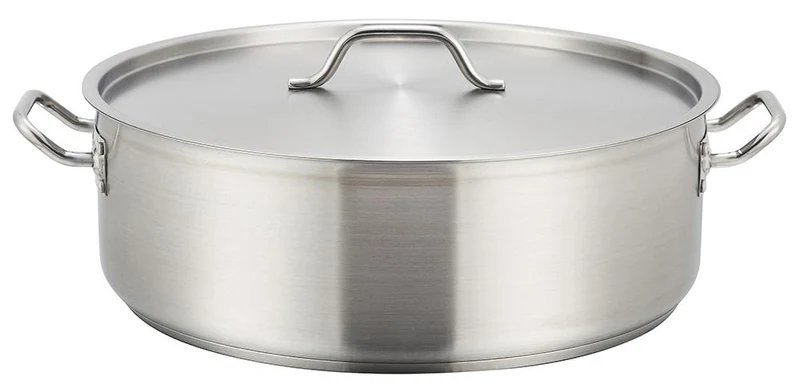 SSLB-25, 25QT Stainless Steel Brazier with Double Handles and Lid