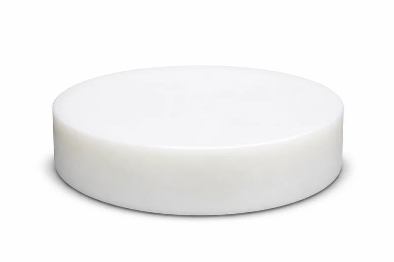 Sub-equip,CBWT-4010,Round Plastic Cutting Board, 17.3"Dx3.7"H, White