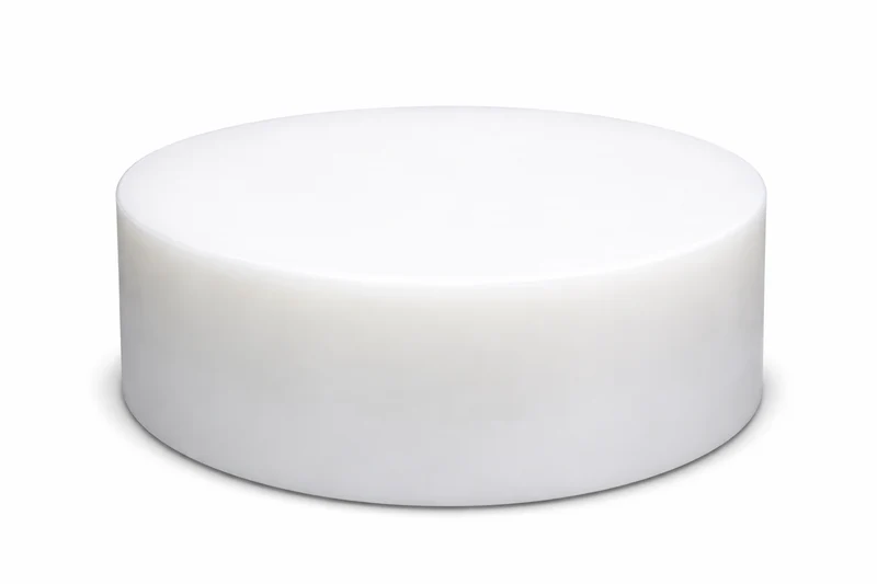 Sub-equip,CBWT-4020,Round Plastic Cutting Board, 15.6"Dx7.6"H, White