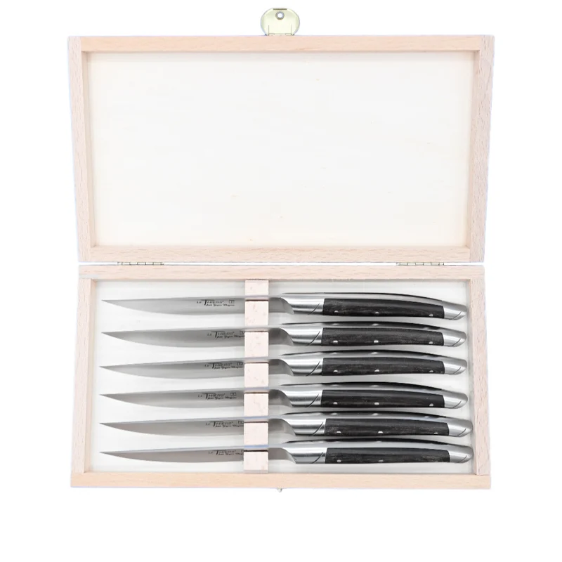 Coffret 6 Couteaux Le Thiers Avantage avec Manche Paperstone Mocha - GOYON-CHAZEAU