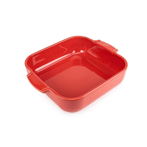 Plat à four céramique Appolia carré rouge 28 cm Peugeot