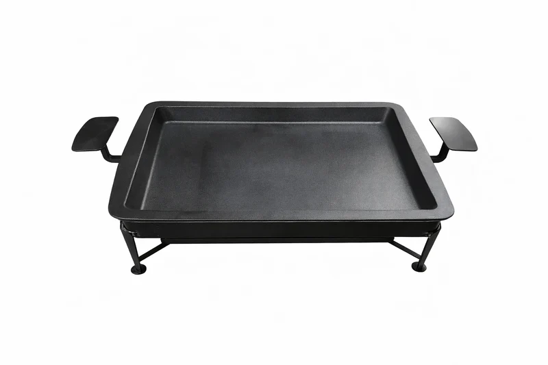 CHEFCO,FP-1711,Grilled Fish Platter with 2 Units,Grilled Fish Platter with 2 Units – 17.3" x 11.5" Cast Iron Serving Tray with Stand