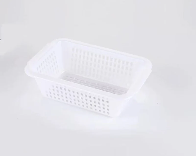 CHEFCO,WH21, Plastic Square Vegetable Wash Baskets (Small Grid)-White-9.2"L x6.3"W x3"H