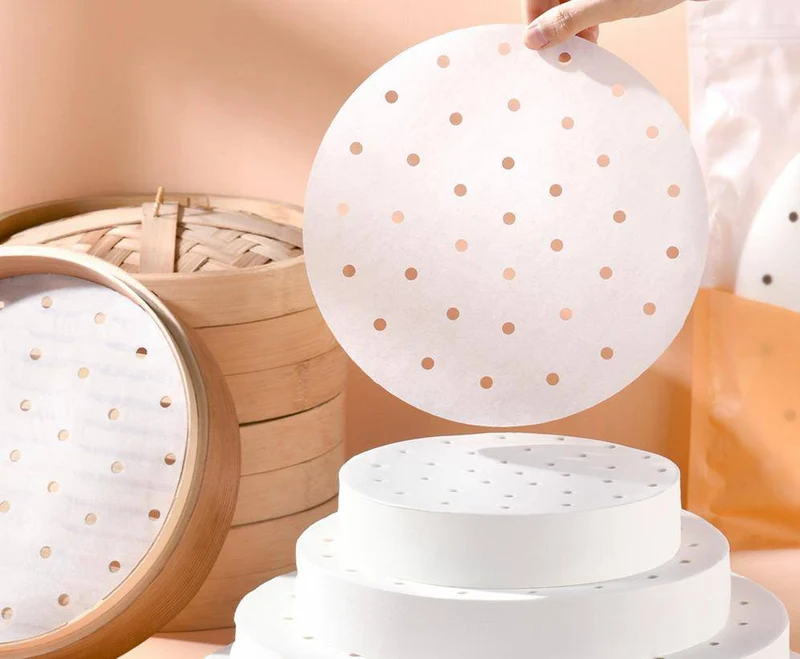 CHEFCO,STPA-4.5, 11.4cm/4.5"Round Perforated Steamer Liner Paper,400pcs/pack