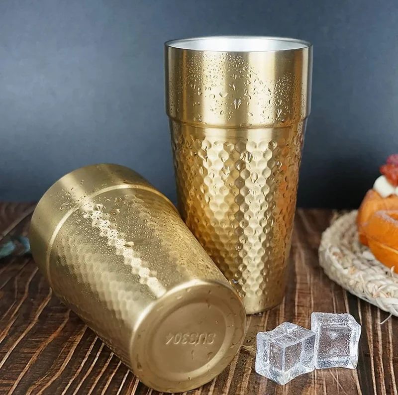 CHEFCO,SC-8G, 8.8 oz, 304 Stainless Steel stackable golden double wall cup
