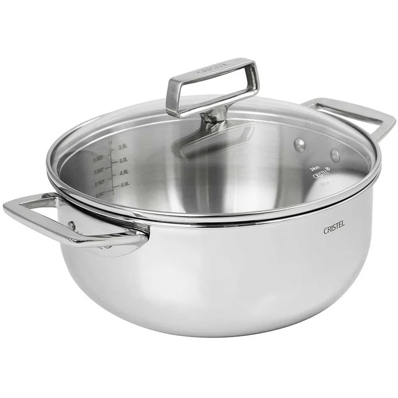 Faitout Inox Castel'Pro avec couvercle en Verre OFFERT - CRISTEL
