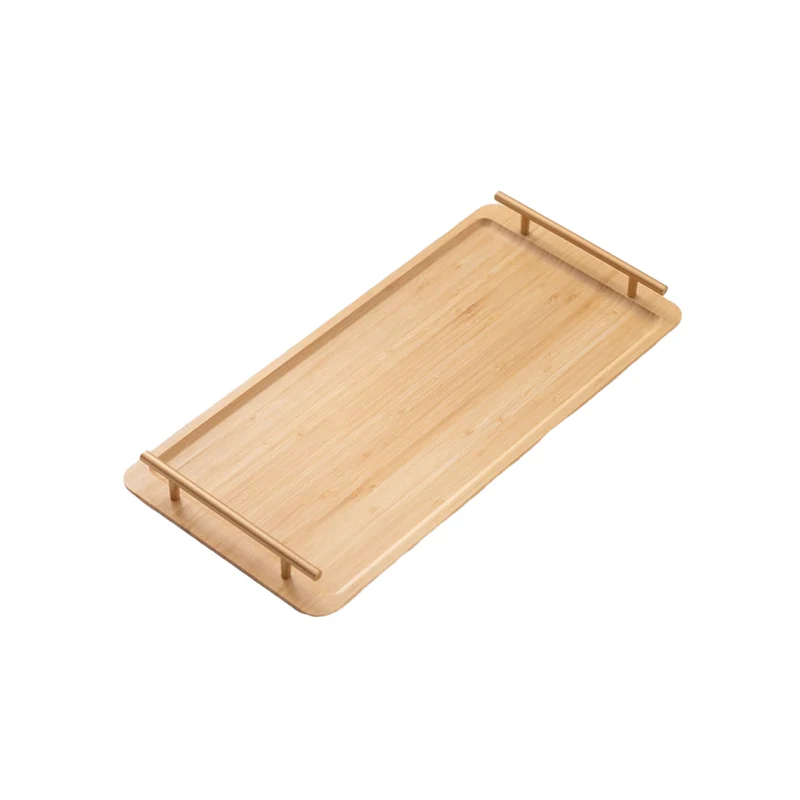 Chefco, Rectangular Bamboo Serving Tray with Double Handle, 50cmx24cm (WT-5024H)