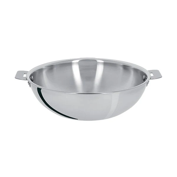 Wok tout inox Casteline sans manche 28 cm Cristel