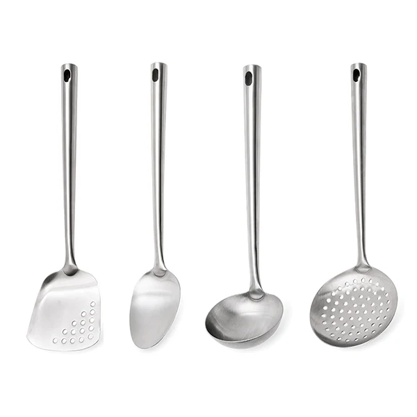 Set 4 ustensiles en inox louche cuillère spatule écumoire Mathon