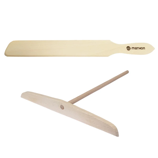 Kit crêpes spatule et râteau en bois blanc Mathon