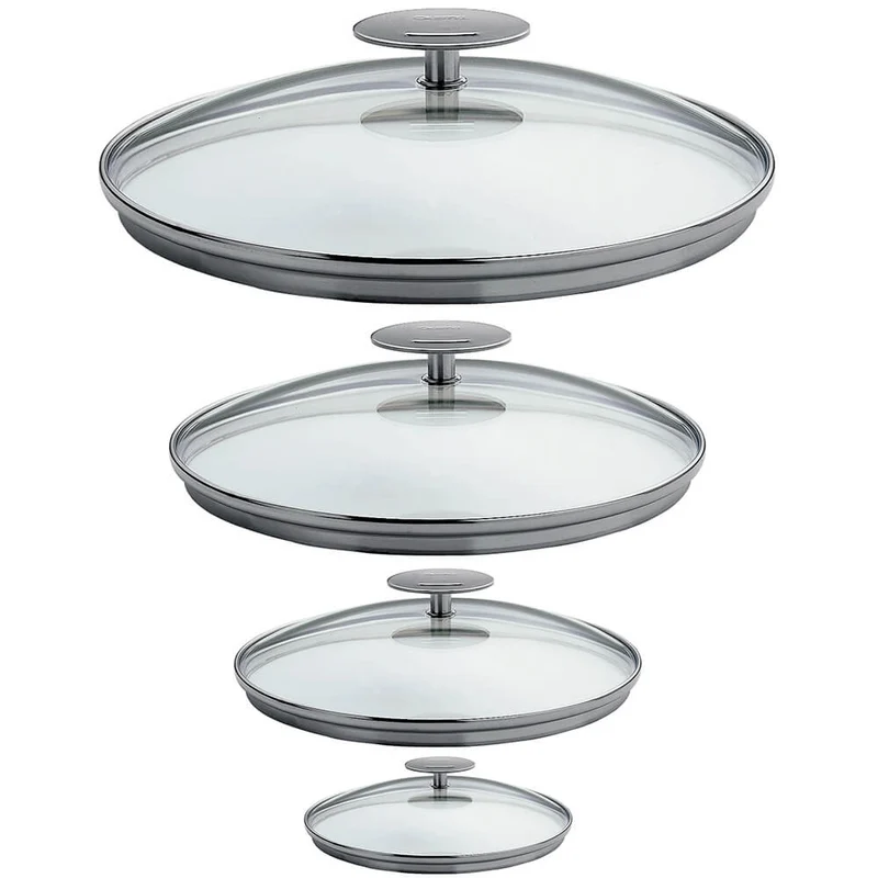 Lot de 4 Couvercles en verre bombé Platine - CRISTEL