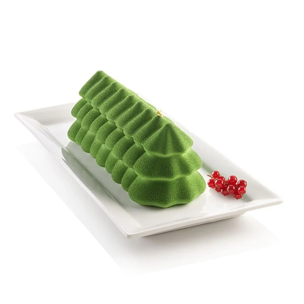 Moule 3D bûche sapin en silicone Silikomart