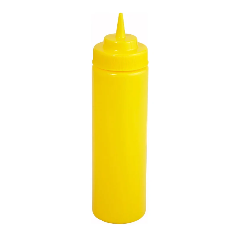 PSW-32Y - 32oz Squeeze Bottles, Wide Mouth, Yellow, 6pcs/pk