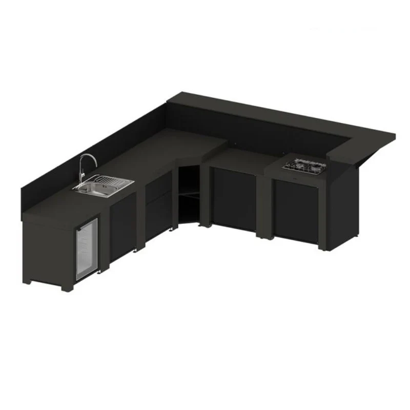 Ensemble Cuisine Extérieure Deluxe 6 Modules Gris Cargo - ENO