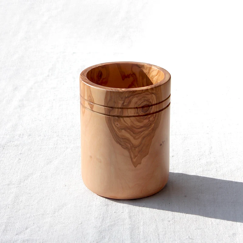 Pot à ustensiles en bois d'olivier