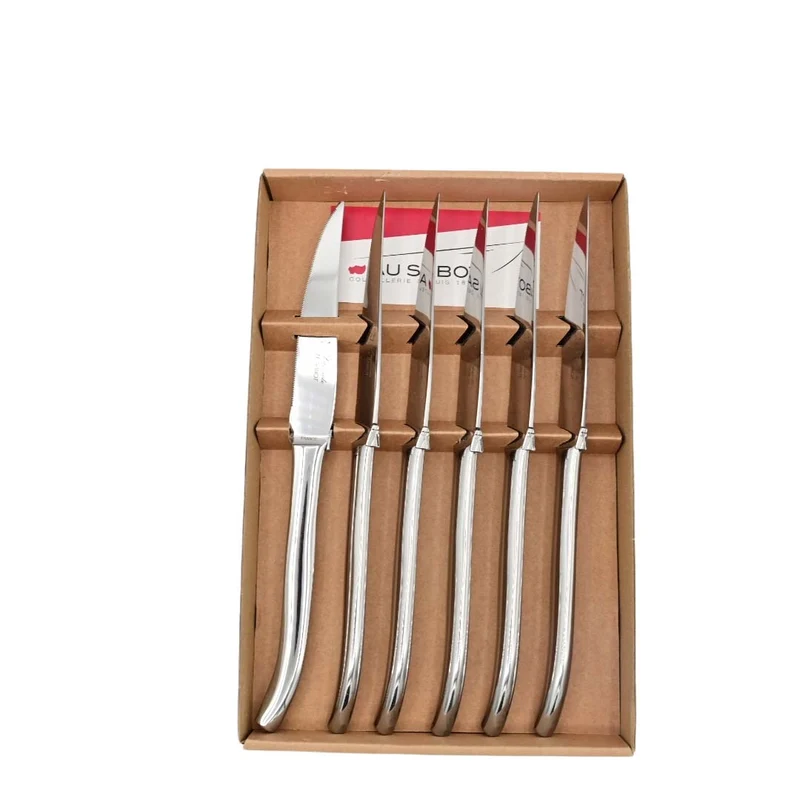 Coffret de 6 couteaux Laguiole Acier brillant - Au Sabot