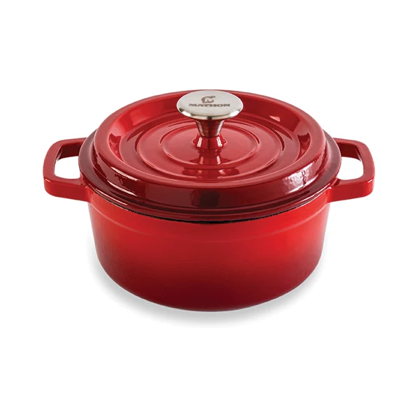 Cocotte en fonte ronde 20 cm 2,3 L rouge Mathon