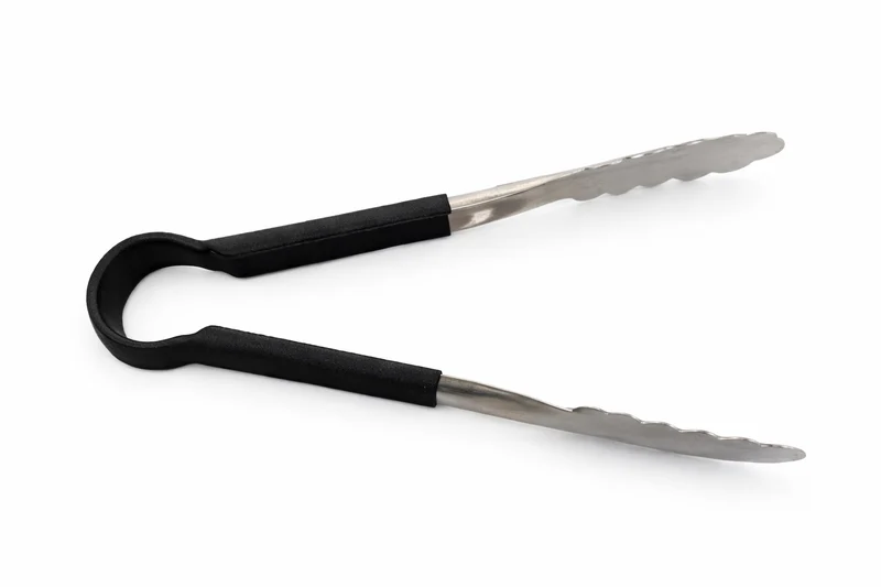 Sub-Equip,UTOH-12K, 12" Stainless Steel Utility Tongs with Frosted Non-Slip Grip Handle ,Black