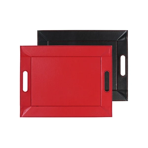 Plateau bicolore réversible noir et rouge 45 cm FreeForm
