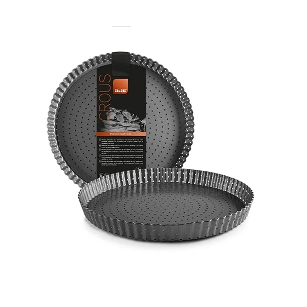 Moule à tarte cannelé perforé antiadhérent avec fond amovible 24 cm Ibili