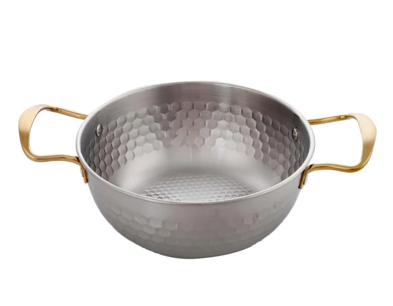 Chefco, Silver Stainless Steel Round Noodle Bowl with Double Handle, 18cm dia (KNB-18S)