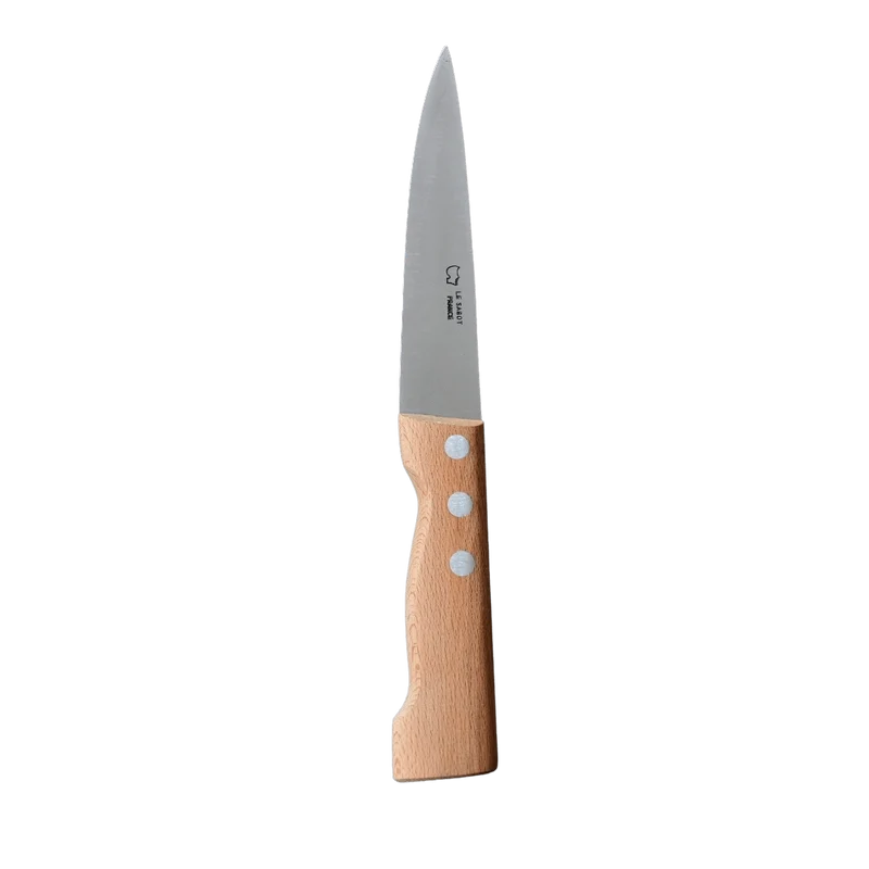 Couteau Saigner 14 cm Lame Carbone Manche en Hêtre - Au Sabot