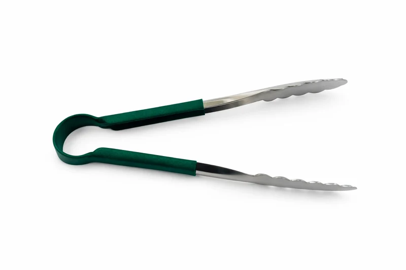 Sub-Equip,UTOH-9G, 9" Stainless Steel Utility Tongs with Frosted Non-Slip Grip Handle ,Green