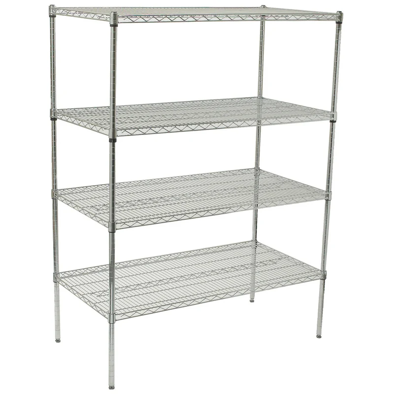 4-Tier Wire Shelving Set, Chrome-Plated - 24" x 36"