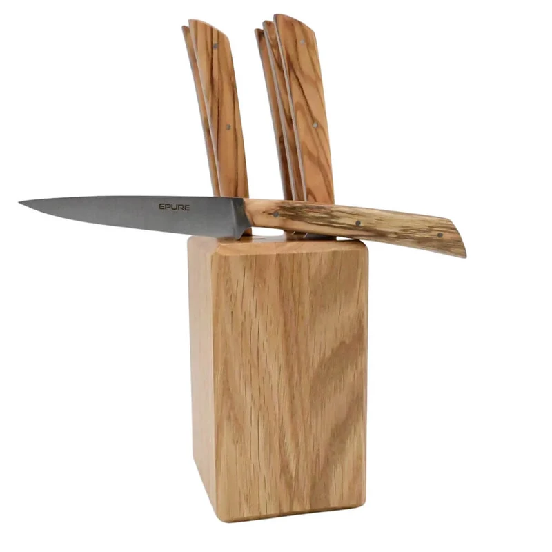 Bloc de Table 6 couteaux Epure Olivier - Au Sabot
