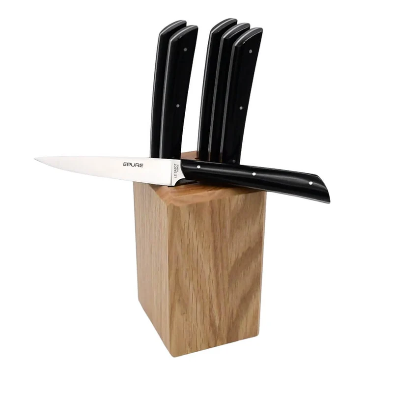 Bloc de Table 6 couteaux Epure Noir - Au Sabot