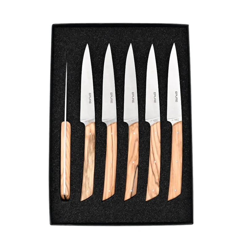 Coffret 6 couteaux Epure Manche Olivier - Au Sabot