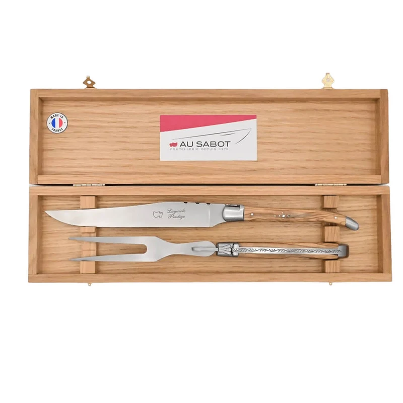 Coffret Service à découper Laguiole Prestige Manche Olivier - Au Sabot