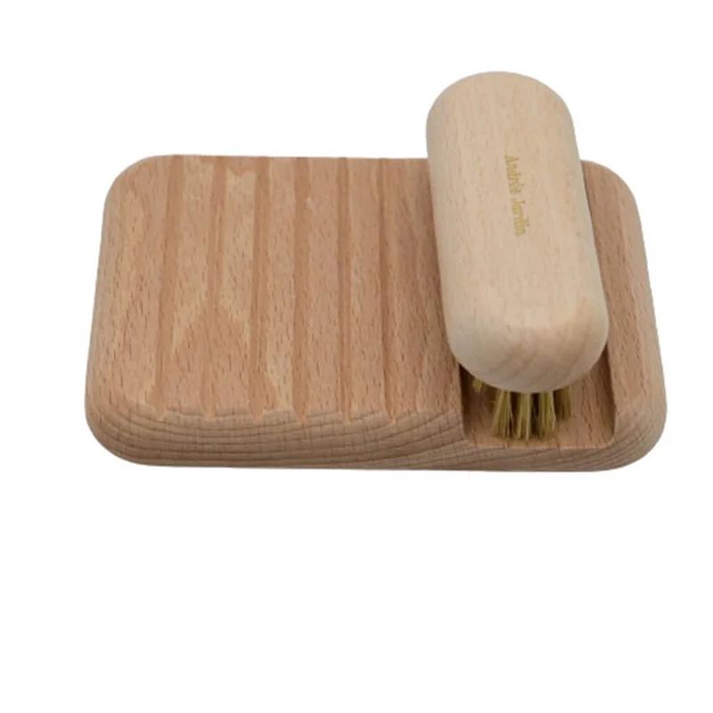 Ensemble brosse et porte-savon en bois - ANDREE JARDIN