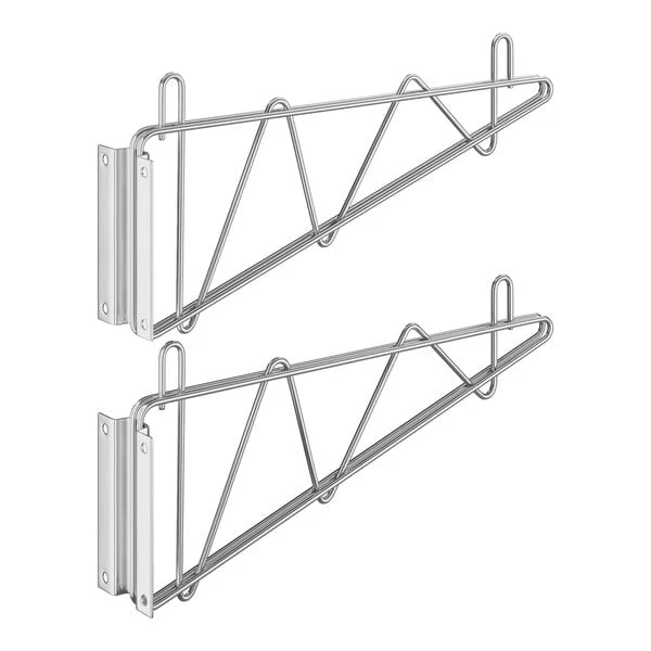 SWB-14-2 - Shelving Wall Mount Brackets, Chrome-Plated, 1 Pair - 14"