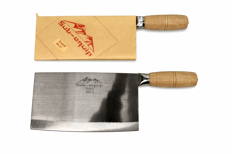 Sub-equip,D403, 3# Chinese Vegetable Cleaver with Wooden Handle