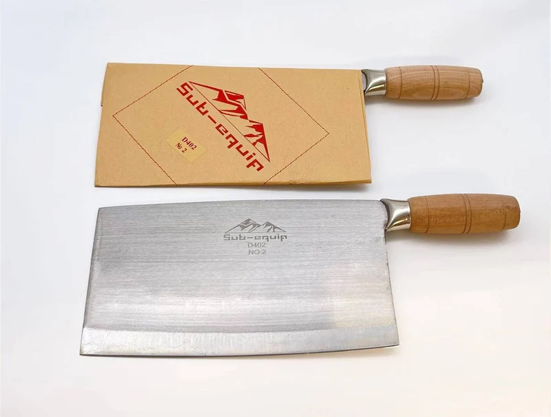 Sub-equip,D402, 2# Chinese Vegetable Cleaver with Wooden Handle