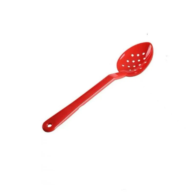 JIWINS,P-015-R,11" PC High Heat Perforated Deli Serving Spoon,Red