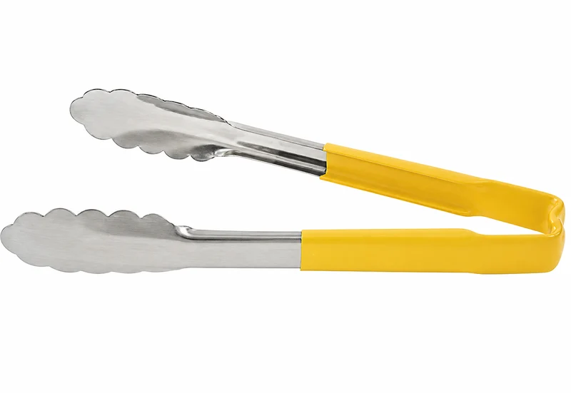 Sub-Equip,UTWH-12Y, 12" Stainless Steel One-Piece Kool-Touch Utility Tongs,Yellow