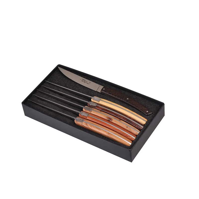 Coffret 6 Couteaux Le Thiers Pirou Brasserie Bois assortis - GOYON-CHAZEAU