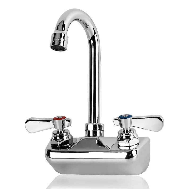 Sub-equip,C-WF-3G,Wall-Mounted Faucet with 4" Centers and 3.5" Gooseneck Swing Spout