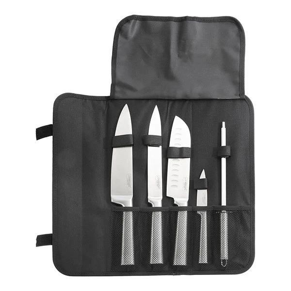 Sacoche 4 couteaux de cuisine et fusil à aiguiser Pradel Jean Dubost