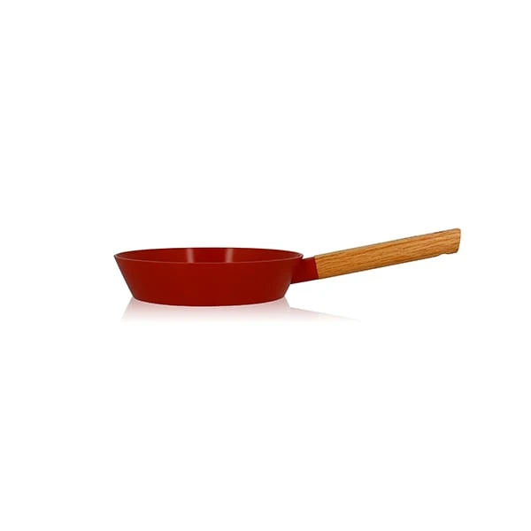Poêle Ector induction aluminium revêtu manche en bois 20 cm rouge Ogo