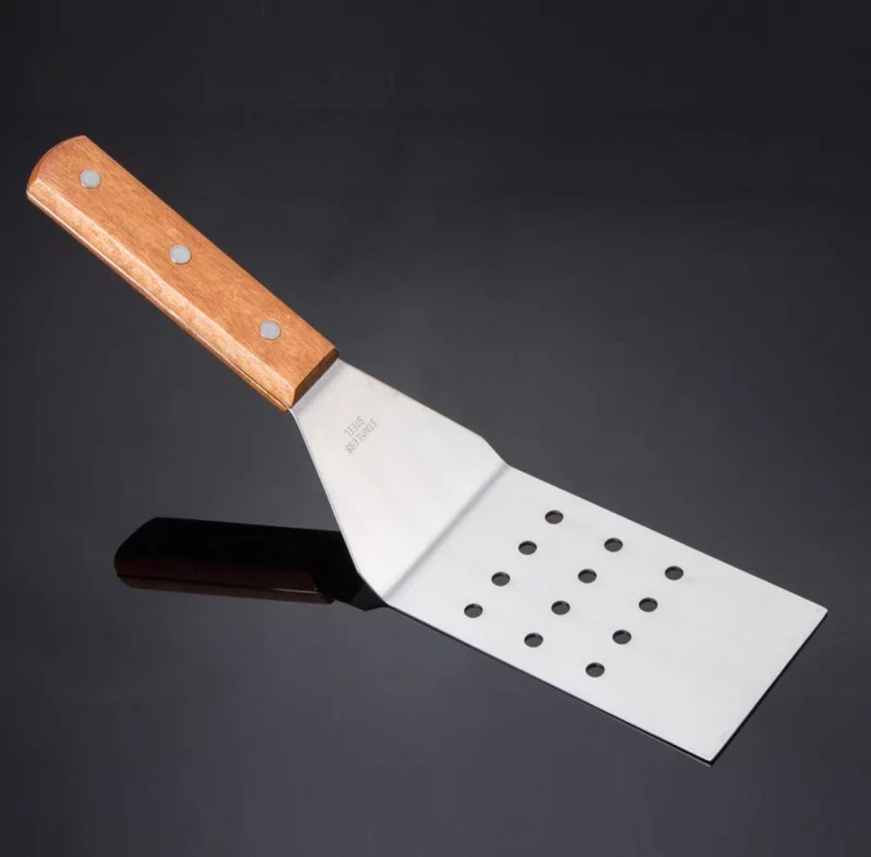 Perforated Flexible Turner Offset, Offset, Wooden Handle (TNH-53)