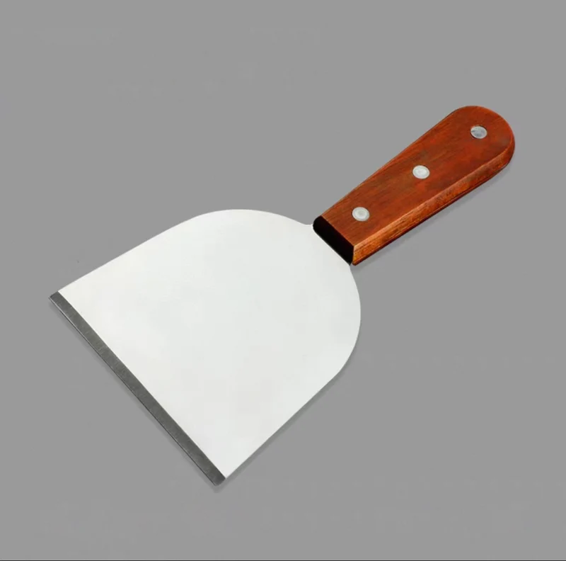 CHEFCO,TN475,Teppanyaki Turner Wooden Handle, 4"x7.5"